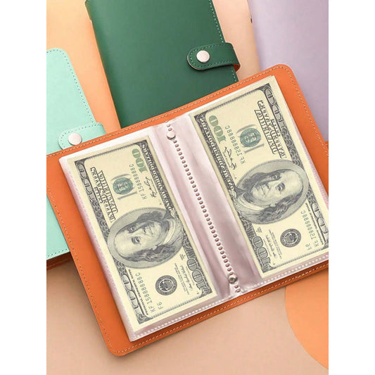 📅Spaaruitdagingenboek met 100 Enveloppen (A5 Imitatieleer) – Leuk Spaarhulpmiddel Voor Familie & Persoonlijke Doelen!