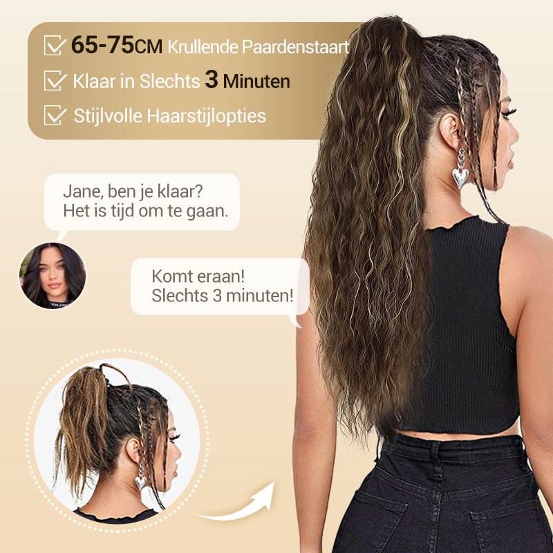 ⏳Beperkte tijd 50% korting💥 Krullend Golvend Pluizig Haar Extensie met Paardestaart