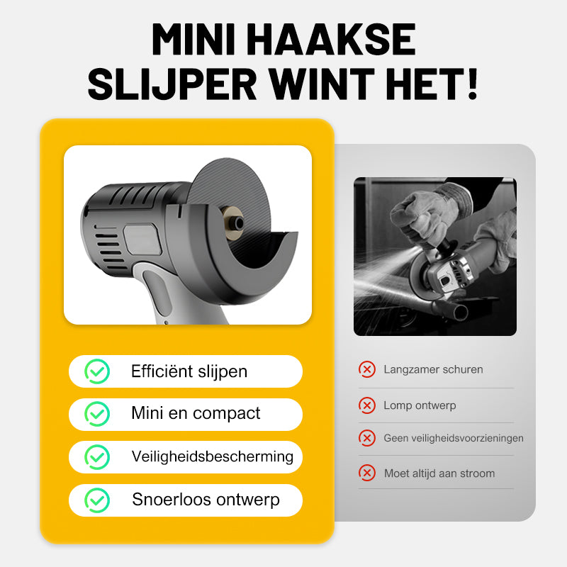🧰12V Mini Haakse Slijper met Doorslijpschijf