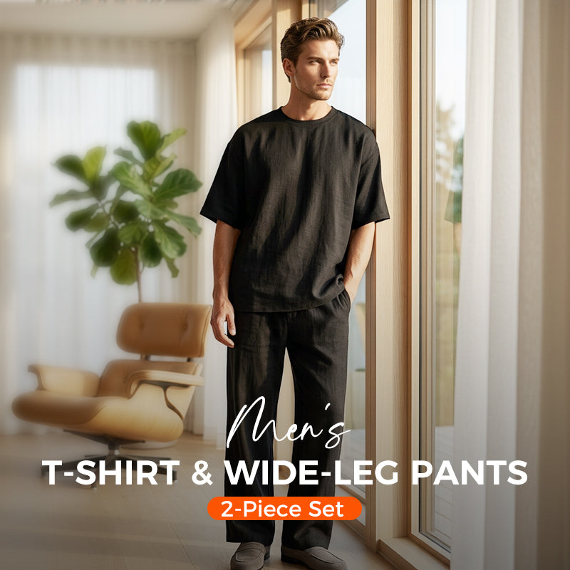 🎁2026 Nieuwe collectie 50% KORTING💥2-delige set voor heren: T-shirt en wijde broek