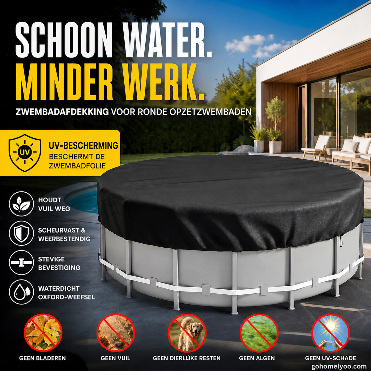 🏊‍♂️🍂 50% KORTING! Stop met het vissen van rottende bladeren uit je zwembad! Dit waterdichte 210D Oxford zeil houdt álles buiten en je water glashelder.