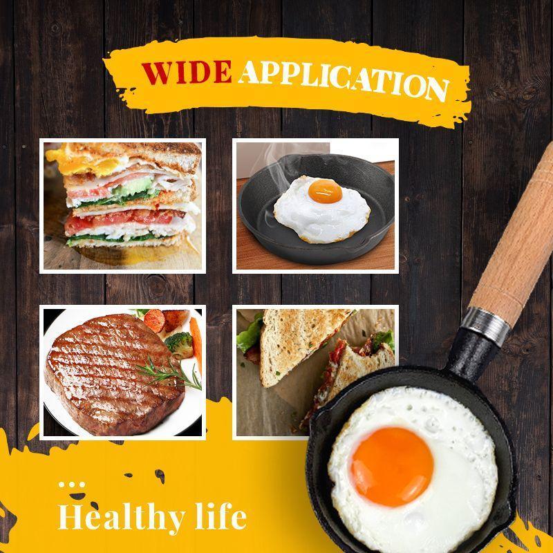 📢📢50% KORTING & Op Voorraad⏰ 🍳 Mini Antiaanbak Ijzeren Pan 3,9"/10 cm – Gezond Gietijzer, Gelijkmatige Warmtegeleiding & Houten Handvat ✨
