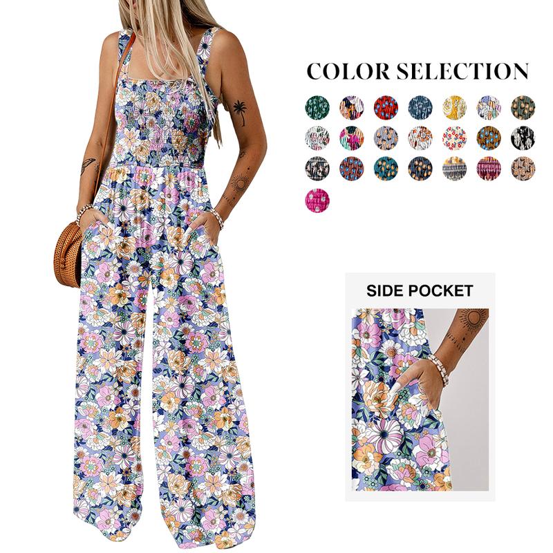 🔥Casual printjumpsuit voor dames | Comfortabele, wijde pijpen en dunne bandjes🌼