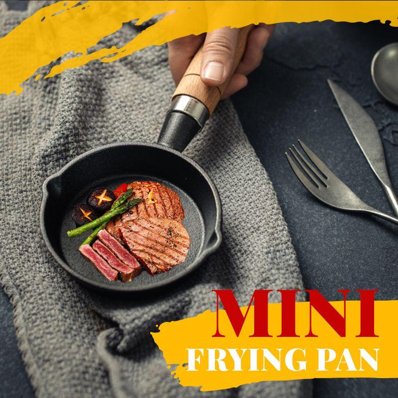 📢📢50% KORTING & Op Voorraad⏰ 🍳 Mini Antiaanbak Ijzeren Pan 3,9"/10 cm – Gezond Gietijzer, Gelijkmatige Warmtegeleiding & Houten Handvat ✨
