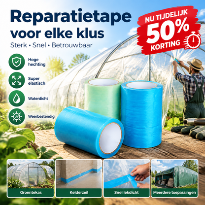 🌱Weerbestendige Reparatietape voor Kassen | Voor Scheuren & Kleine Beschadigingen | Voor Buiten