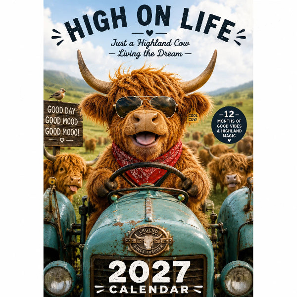 🐮❤️ Bespaar 50% op 2027 kalender – 🖌️ handgetekende stijl, 😂 humoristische tekeningen, 📅 12 maanden vol plezier!