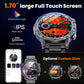 Heren Smartwatch Militairstijl met 1100 mAh Accu, 1,7 Inch AMOLED Display, LED Zaklamp, IP68 Waterdicht, Fitness Horloge met Belfunctie, 110+ Sportmodi, Hartslag/Slaapmonitoring, Compatibel met iOS en Android
