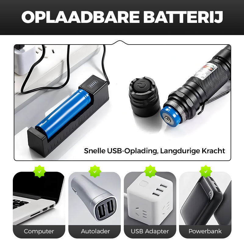 🔥Uitverkoop 50% korting🔥 Industriële Laserpointer 1000M Bereik Oplaadbaar & Krachtig🔦