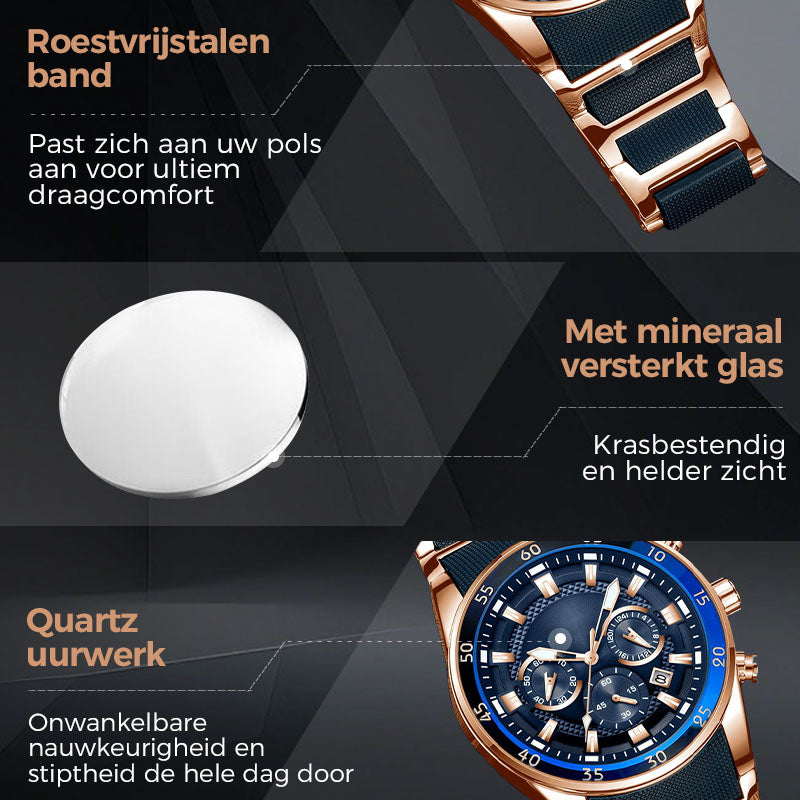 🔥 HOT SALE - 50% KORTING 🎁 Multifunctioneel Waterdicht Quartz Horloge voor Heren