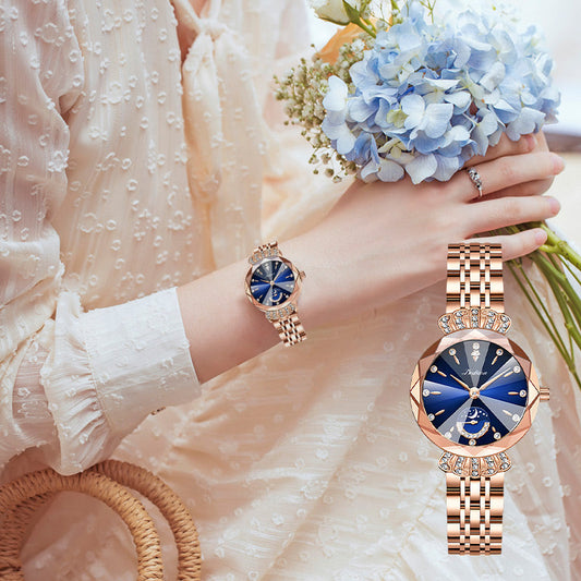 🔥Dames modieuze diamant maanster horloge