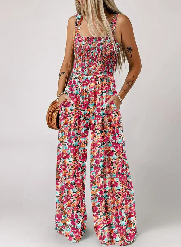 🔥Casual printjumpsuit voor dames | Comfortabele, wijde pijpen en dunne bandjes🌼