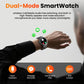 Heren Smartwatch Militairstijl met 1100 mAh Accu, 1,7 Inch AMOLED Display, LED Zaklamp, IP68 Waterdicht, Fitness Horloge met Belfunctie, 110+ Sportmodi, Hartslag/Slaapmonitoring, Compatibel met iOS en Android