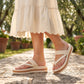 Platform teenslippers met geweven bandje voor dames
