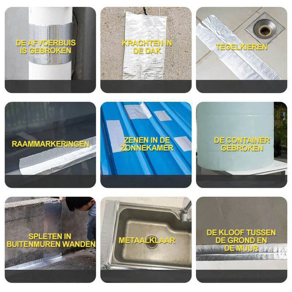 Super Waterdichte Butyl Tape – Voor Daken, Leidingen & Scheuren