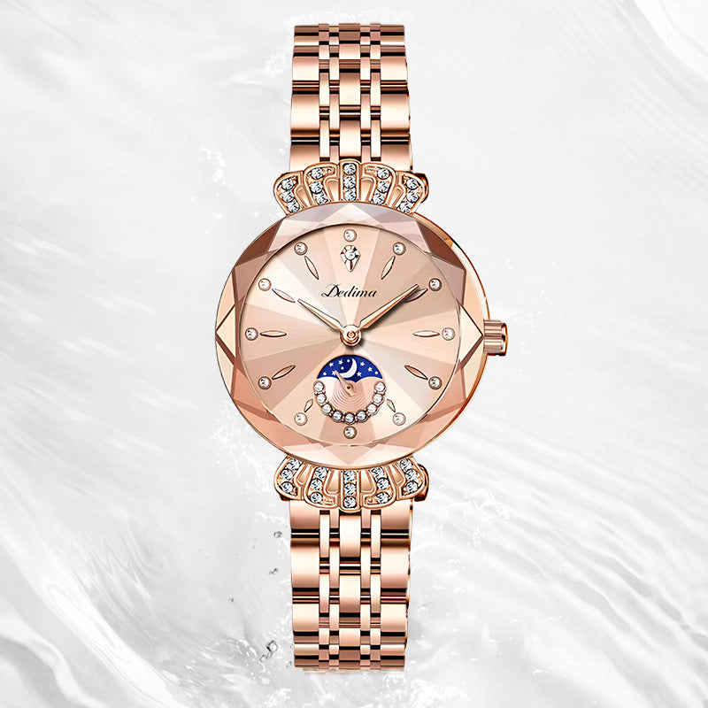 🔥Dames modieuze diamant maanster horloge