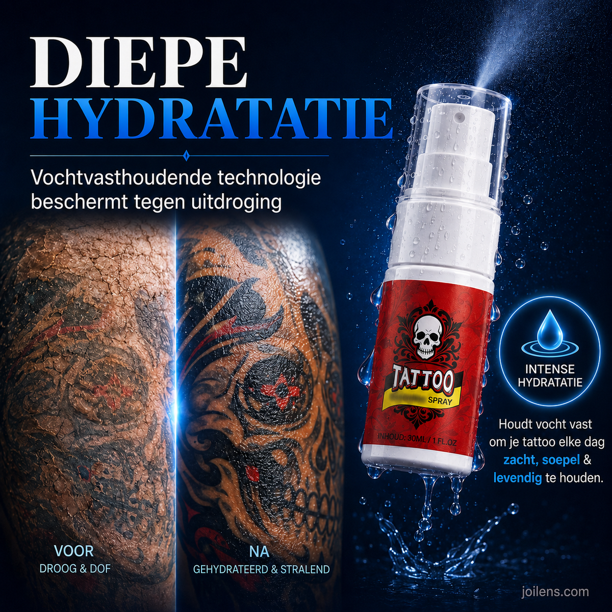 Hydraterende spray voor nazorg na een tatoeage