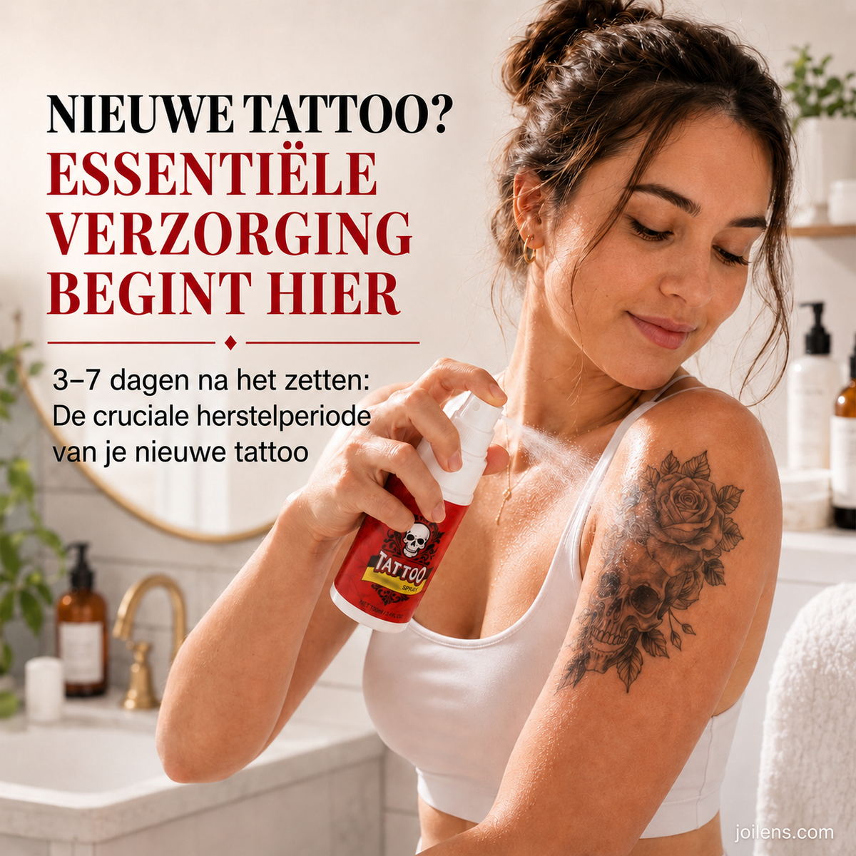 Hydraterende spray voor nazorg na een tatoeage