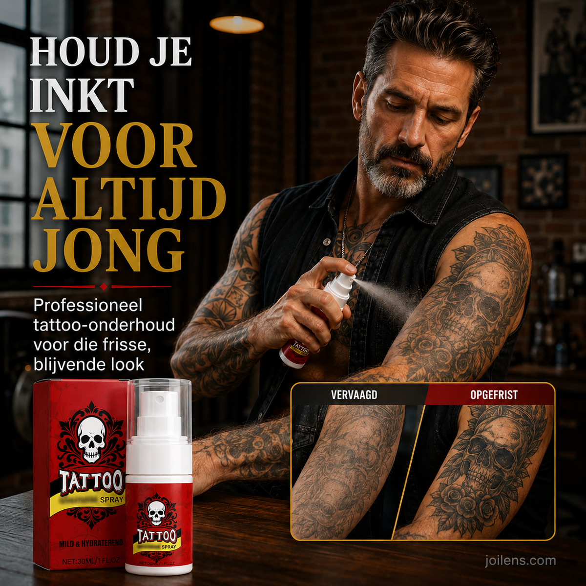 Hydraterende spray voor nazorg na een tatoeage
