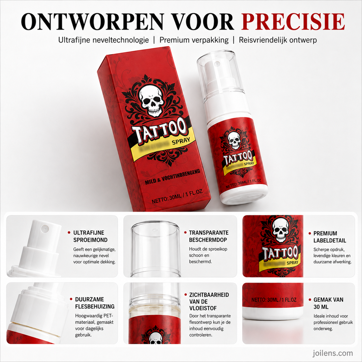 Hydraterende spray voor nazorg na een tatoeage