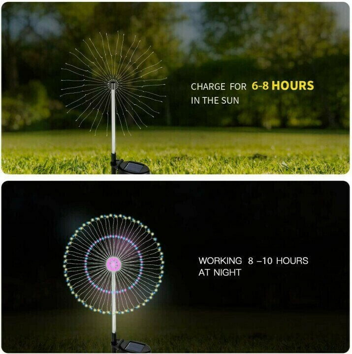Waterdichte Vuurwerklamp op Zonne-Energie voor de Tuin