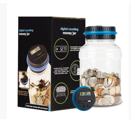 ❄️Zomerfresh 50% Korting!📦Digitale munttellende spaarpot – automatische LCD-spaarpot voor Britse ponden of euromunten, 1,8 L