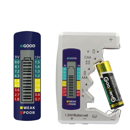 🔥Hot Sale 50% KORTING⚡Universele batterijtester – Controleert AA-, AAA-, 9V-, knoopcel- en andere batterijen in 3 seconden! 🔋⏱️