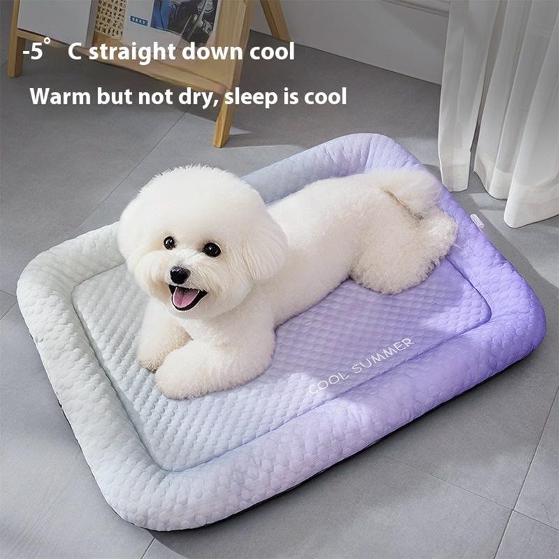 🐶50% KORTING🧊 Stop met het zien van je hijgende hond op de hete vloer! Dit is geen gewoon matje, dit is een persoonlijke airco voor zijn vacht. De zijde absorbeert zijn hitte en blijft urenlang ijskoud!