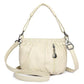 Geplooide PU Leren Schoudertas - Premium Casual Design met Zilver Hardware