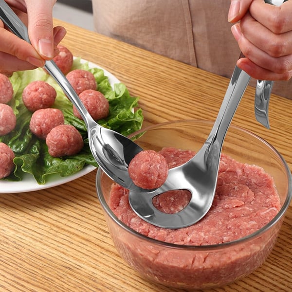 🍝Geen plakkerige handen meer bij het vormen van gehaktballen – RVS Gehaktbalvormer met Ergonomisch Handvat 🍝
