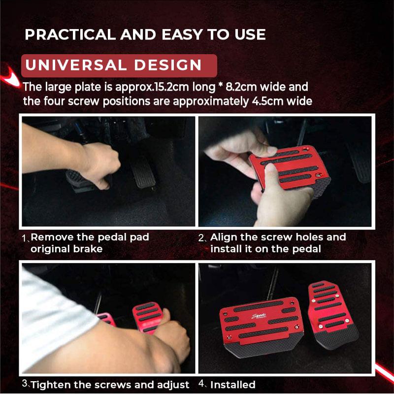 Universele Antislip Pedaalhoezen voor Auto – Sportieve Voetpedalen (Handmatig & Automaat)