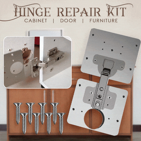 Scharnier Reparatieset – Universele Kastdeur Reparatieplaat RVS