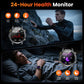 Heren Smartwatch Militairstijl met 1100 mAh Accu, 1,7 Inch AMOLED Display, LED Zaklamp, IP68 Waterdicht, Fitness Horloge met Belfunctie, 110+ Sportmodi, Hartslag/Slaapmonitoring, Compatibel met iOS en Android