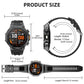 Heren Smartwatch Militairstijl met 1100 mAh Accu, 1,7 Inch AMOLED Display, LED Zaklamp, IP68 Waterdicht, Fitness Horloge met Belfunctie, 110+ Sportmodi, Hartslag/Slaapmonitoring, Compatibel met iOS en Android