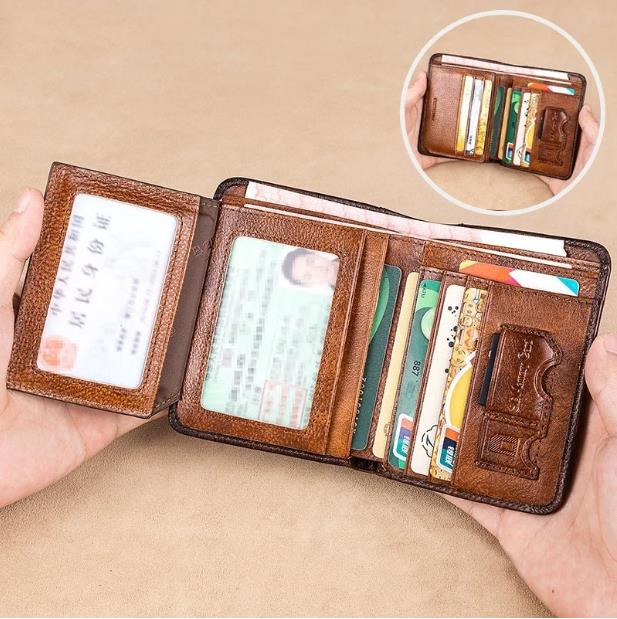 💰Multifunctionele RFID-blokkering Waterdichte Duurzame Portemonnee van Echt Leer🎁