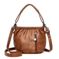 Geplooide PU Leren Schoudertas - Premium Casual Design met Zilver Hardware