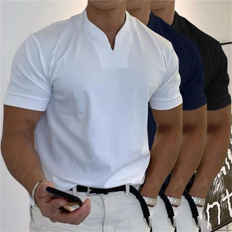 ⏰ Nu slechts 50% korting! 💎 Heren Gentlemans Zakelijke Korte Mouwen Fitness T-shirt