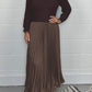Elegante Ronde Hals Geplooide Maxi Jurk voor Dames - Lange Mouwen Sweatshirt Jurk
