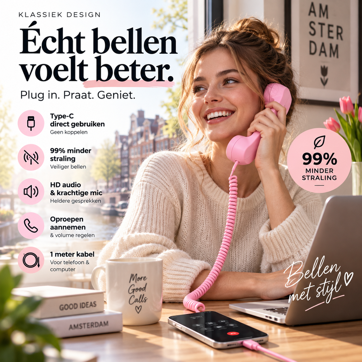 ⏳ 50% KORTING! ⏰ Retro Telefoonhoorn met Bluetooth | Klassiek Vintage Design | Voor Thuis & Kantoor