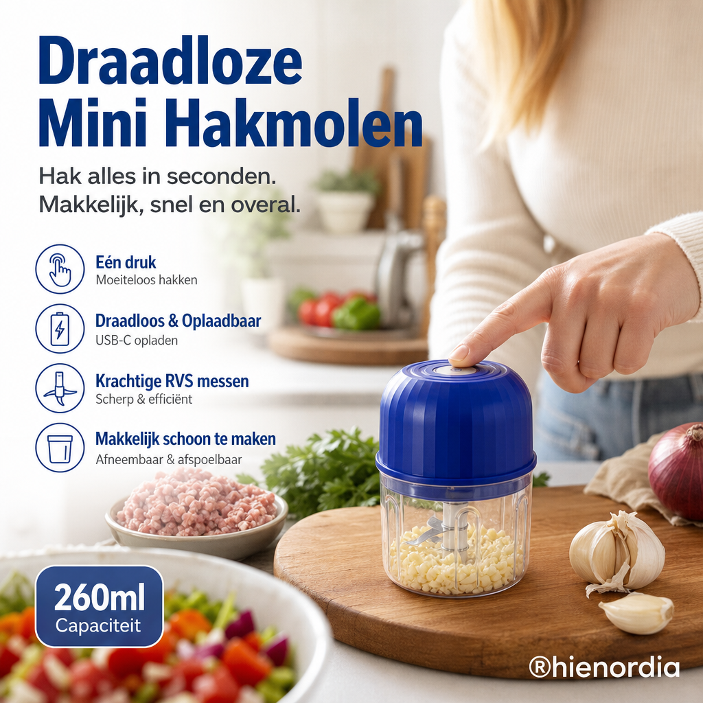 Draadloze, energiezuinige elektrische mini-voedselhakke