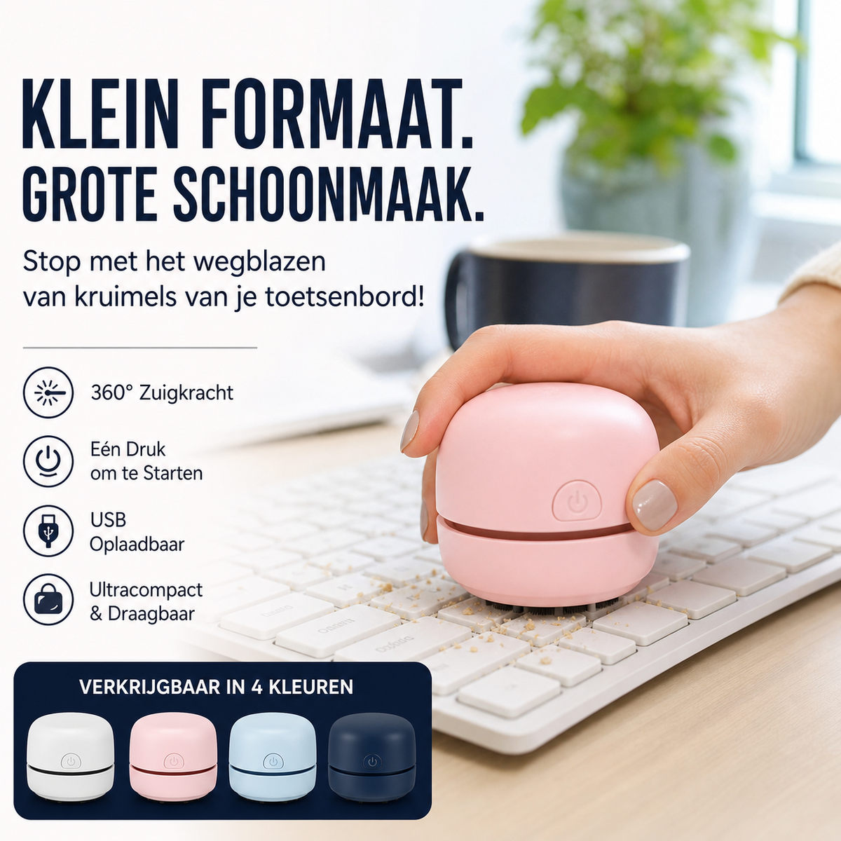✨ Draagbare Mini-Stofzuiger Voor Auto, Bureau, Toetsenbord & Meer