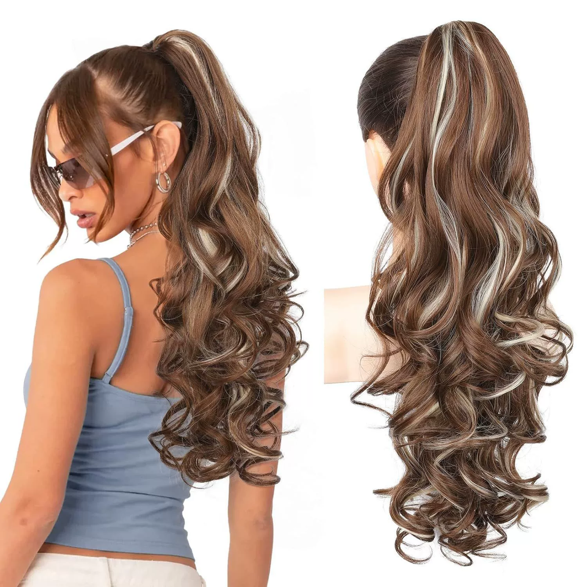 💜Tijdelijke promotie 50% OFF💜Clip-on golvende paardenstaart verlenging