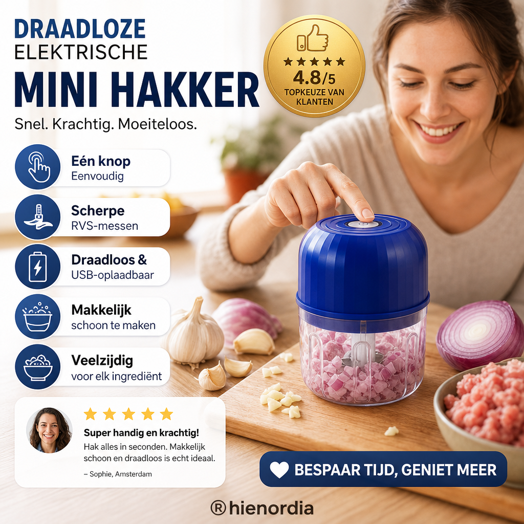 Draadloze, energiezuinige elektrische mini-voedselhakke