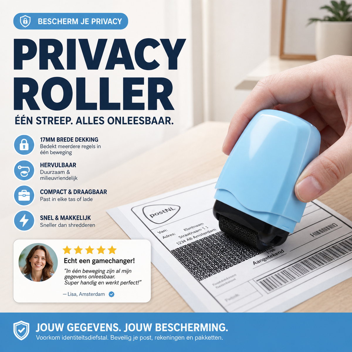 🔒 50% KORTING! Privacy Roller – Bescherm Persoonlijke Gegevens Snel & Eenvoudig 📦