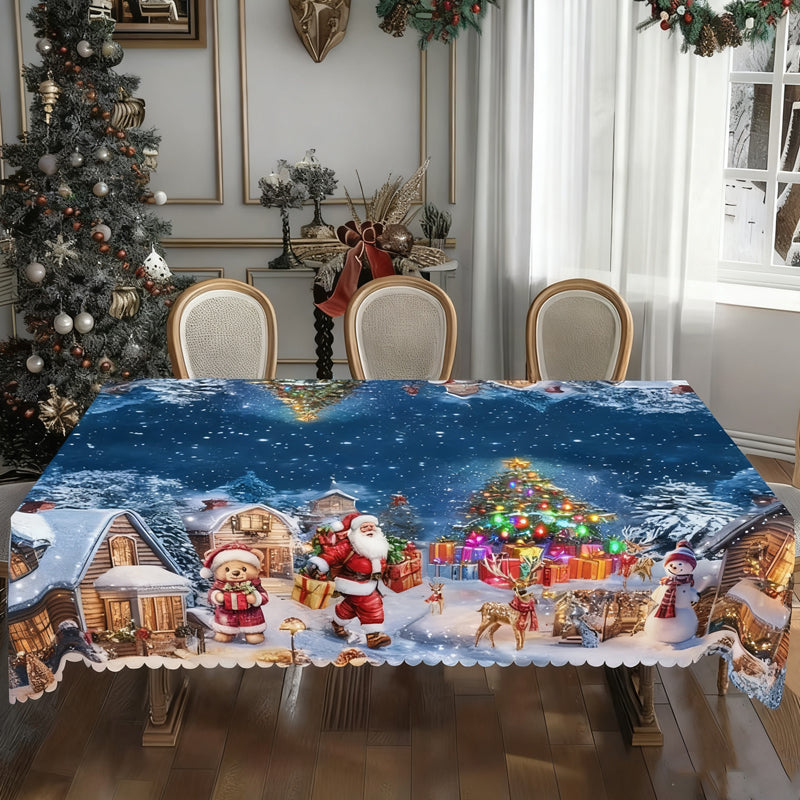 🎄 40% KORTING VOOR BEPERKTE TIJD! 🎁 Stijlvolle Tafelkleed met Kerstprint – Vlekbestendig, Kreukvrij, Makkelijk Schoon te Maken ✨