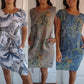 🌷Dames Jurk met Ronde Hals & Botanische Print – Fris, Comfortabel & Perfect voor het Voorjaar