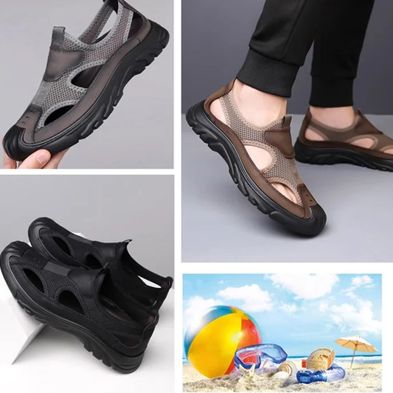 Lichtgewicht sandalen met zachte zool en holle mesh