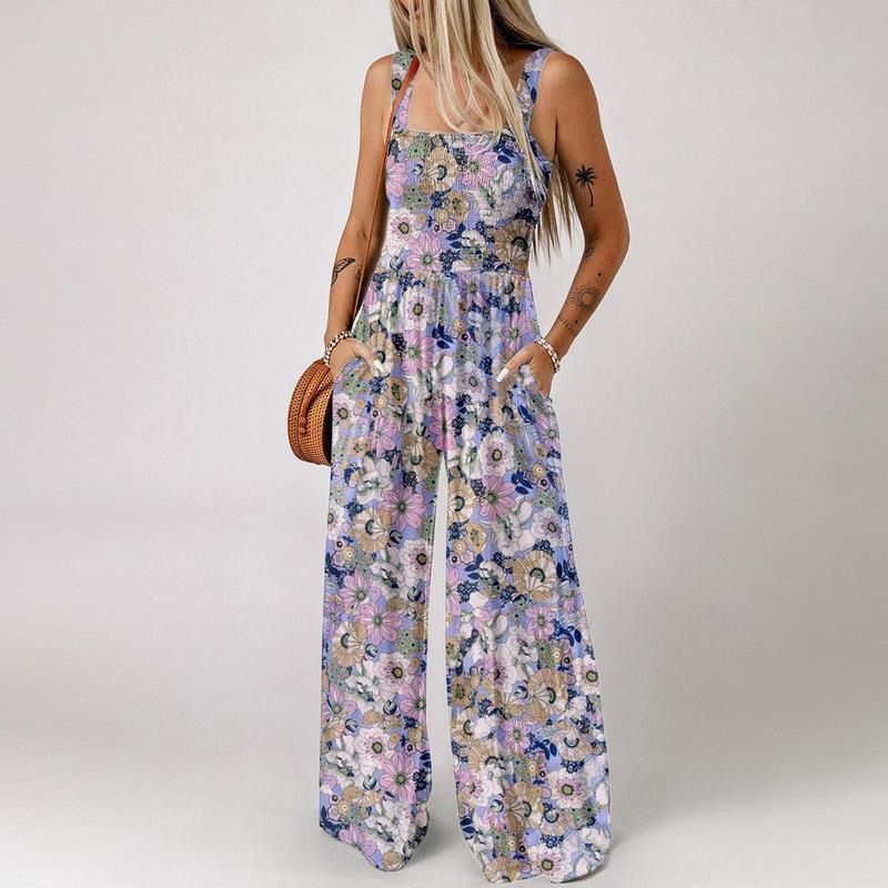 🔥Casual printjumpsuit voor dames | Comfortabele, wijde pijpen en dunne bandjes🌼