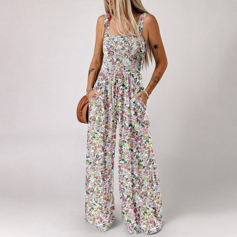 🔥Casual printjumpsuit voor dames | Comfortabele, wijde pijpen en dunne bandjes🌼