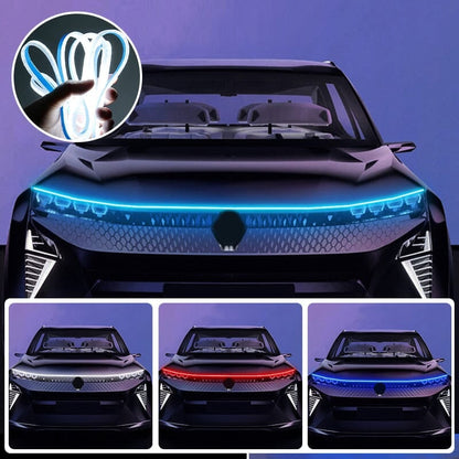 🚗✨ -50% ZOMERACTIE! LED Motorkaplamp – Scan Start Dynamisch Opstarten – 12V Universeel – Siliconen + LED – 1,2/1,5/1,8m – Wit/Blauw/Rood 🌟