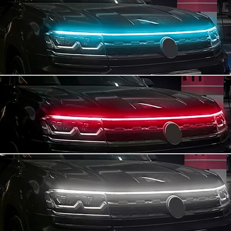 🚗✨ -50% ZOMERACTIE! LED Motorkaplamp – Scan Start Dynamisch Opstarten – 12V Universeel – Siliconen + LED – 1,2/1,5/1,8m – Wit/Blauw/Rood 🌟